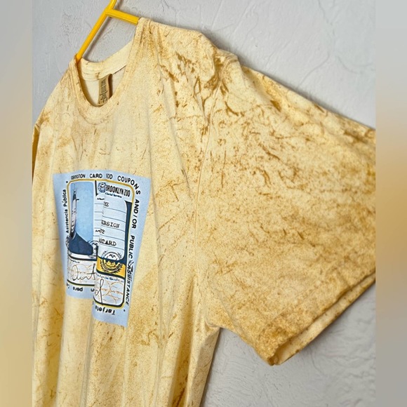 MENS OL DIRTY BASTARD ODB FOODSTAMP COLORBLAST TYE DYE CITRINE SHIRT SIZE LARGE - Picture 3 of 6